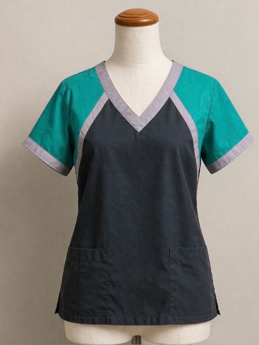 Greys Anatomy Active Scrub Top M Teal Gray Nurse woman’s medical - Picture 1 of 12